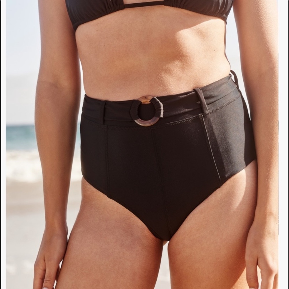 NWT Reformation Litchi tortoise shell belt belted high waisted bikini bottom